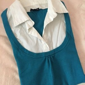 Casual collar short sleeve top